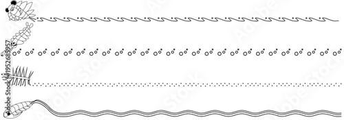 カンブリア紀生物の仕切り線素材セット