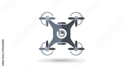 A sleek graphical representation of a modern drone, ready to take flight for aerial purposes
