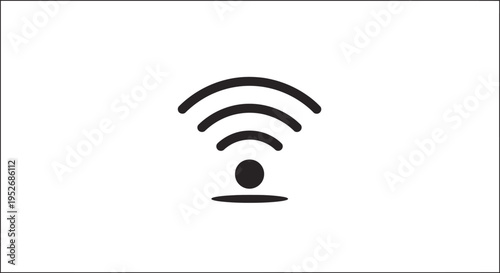 Minimalist depiction of a wireless network signal indicating wifi availability and connectivity