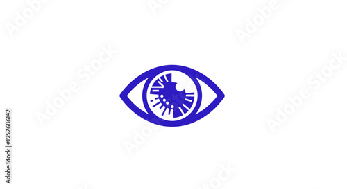 Minimalist Eye Illustration: A Symbol of Vision, Observation, and Perception on White Background