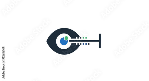 Abstract eye symbol icon for vision technology or innovative optical solution logo design