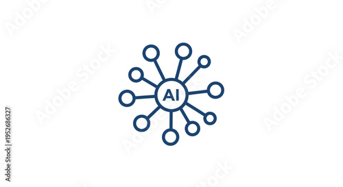 Conceptual image of AI technology, depicting connected nodes and artificial intelligence