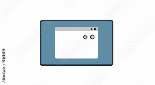Minimalist representation of a digital screen with a geometric interface element present