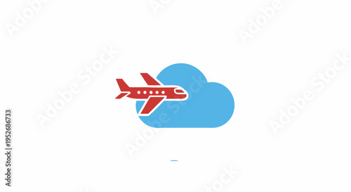 Aviation journey with airplane flying through cloud, concept of air travel