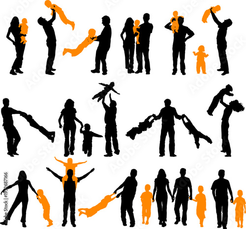 Silhouette Happy Family