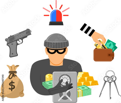 Theft Crime and Punishment Concept