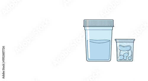 Medical laboratory testing concept shows specimen containers for samples used in clinical diagnostics and healthcare research.
