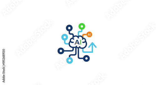 Conceptual illustration of artificial intelligence and machine learning technology systems