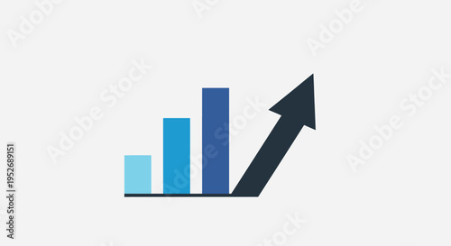 Depicting Growth with Bar Chart and Arrow, Illustrating Progress and Financial Success