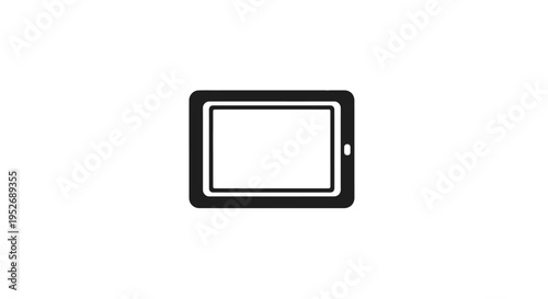 Minimalist Icon Representation of a Tablet Device Displaying a Blank Screen