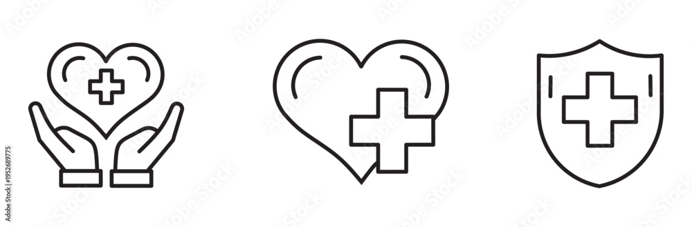 Obraz premium Medical care and protection symbols