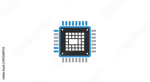 Iconic representation of a central processing unit, symbolizing technology and innovation