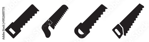 Four black silhouettes of utility knives or box cutters