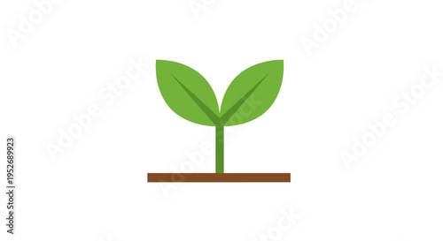 Minimalist Illustration of a Sprout Emerging from the Earth for Environmental Concepts