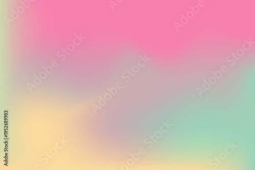 Soft pastel gradient background with pink, green, and beige tones