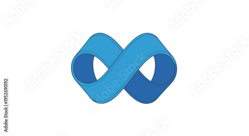Abstract illustration of a blue infinity shape symbol representing continuity and potential