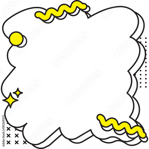 whimsical frame border with funk art decorative handdrawn
