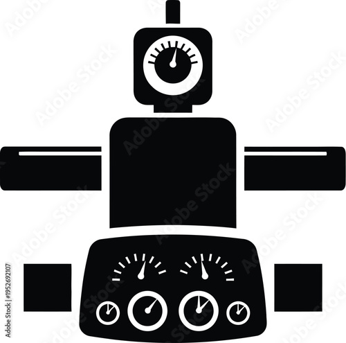 Industrial control panel icon for pressure regulation system