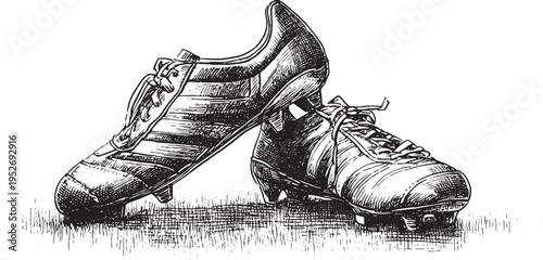 Soccer-shoes illustration on white background. 