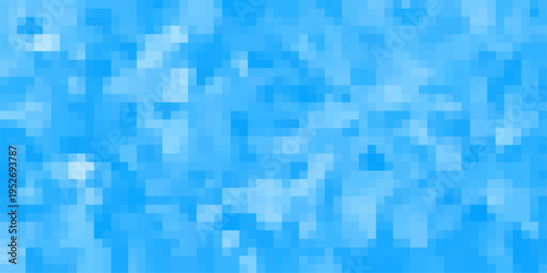 Vibrant pixelated abstract background with bright blue and light blue hues creating a mosaic pattern with a sense of depth and energy for energetic digital art and design