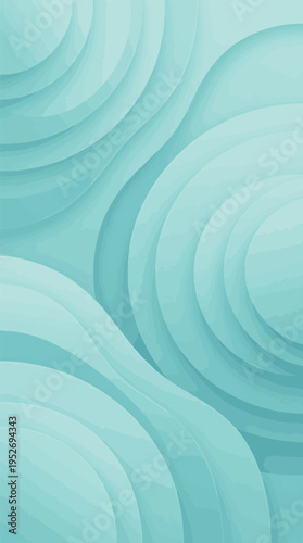 Abstract light blue wave pattern with layered curves and soft shadows
