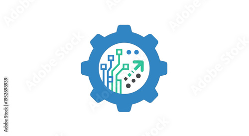 Digital Technology Advancement Concept: Gear, Circuitry, and Growth Direction