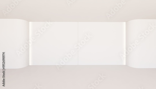 Billede på lærred Rounded wall, indirect lighting rounded wall, simple 3D background, rounded wall