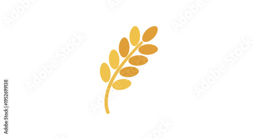 Minimalist Wheat Illustration on White Background Symbolizing Harvest and Food Security