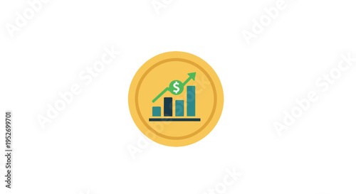 Conceptual illustration depicting financial growth, investment, and market performance in a coin