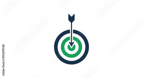 Dartboard with Arrow Illustration Representing Goals, Strategy, and Success Concepts