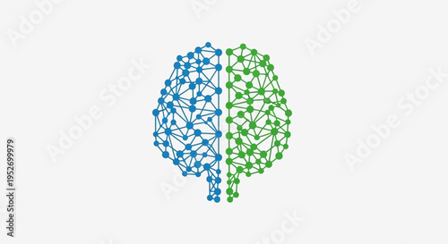 Abstract Brain Illustration Depicting Neural Networks and Cognitive Processes