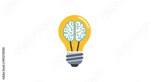 Illustration depicting innovative concept of brain function and creative thinking