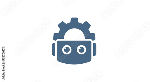 Robot icon representing artificial intelligence, technology and automation process easily