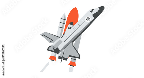 A Vector Illustration of a Space Shuttle Taking Off into Space