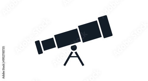 Illustration of a Simple Telescope Icon on a White Background for Space Exploration