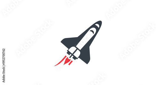 Minimalist Space Shuttle Icon: A Visual Representation of Exploration and Innovation
