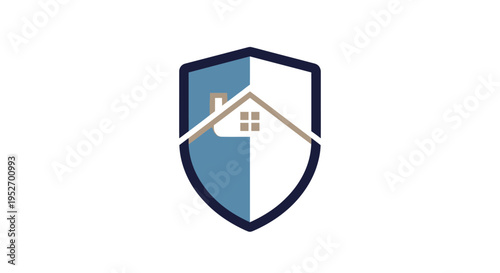 Home protection emblem design showcasing security and assurance with shield architecture