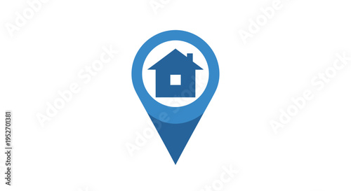 Home location icon showing the concept of real estate navigation and property search