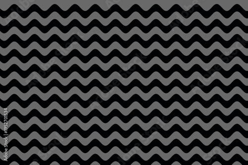Valokuva Black color waves on Dim Grey color geometric seamless pattern.