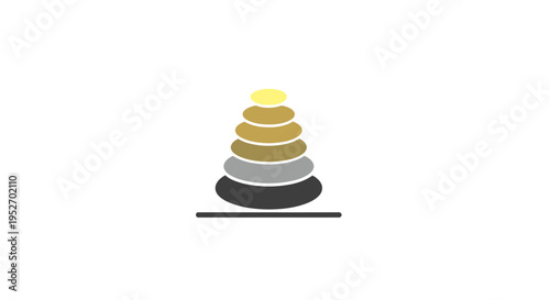 Abstract stacked stones illustration representing balance, zen, or a sense of harmony in design