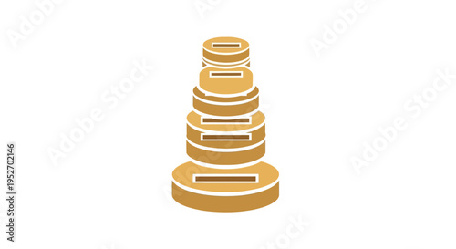 Conceptual illustration of stacked platforms, representing growth or tiered stages of achievement