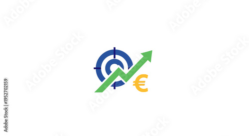 Free Download Financial Target Illustration: Bullseye, Upward Arrow, and Euro Symbol Representing Growth - GFXLoad