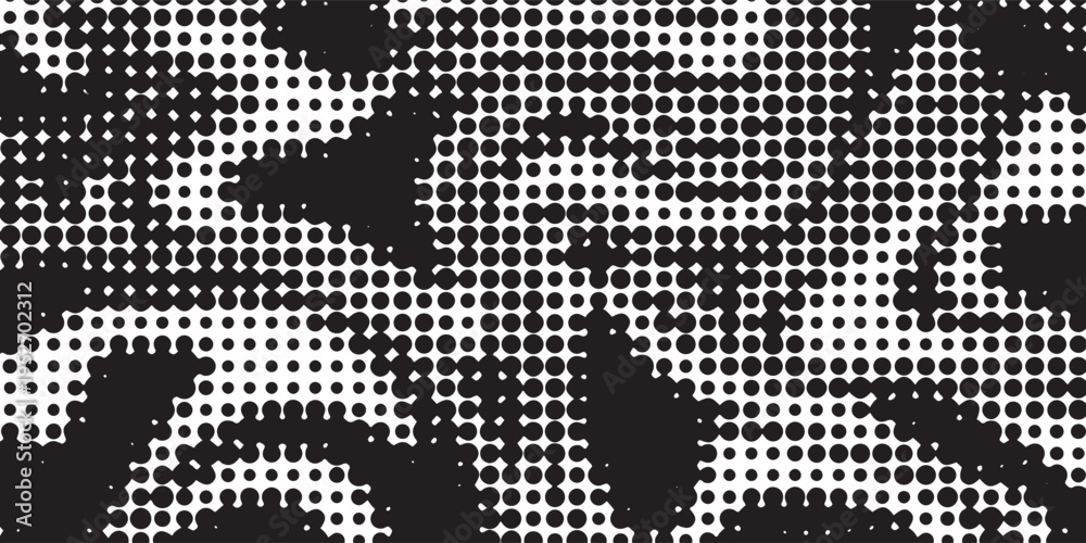 Fototapeta premium Polka dot background. Abstract wallpaper. Black and white seamless pattern. Dotted cute pattern. artistic doodle sketch tiny dots seamless surface design.