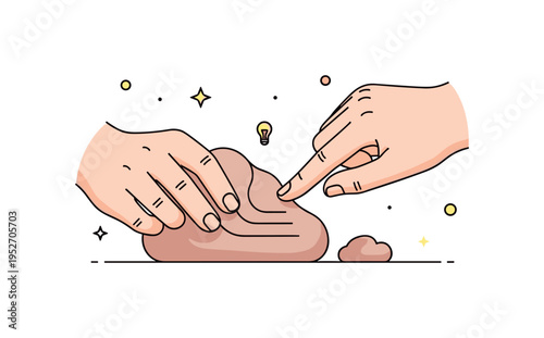 Hand sculpting process built around fingers carving simple lines into a clay surface, reflecting patience, detail, and personal expression. A refined visual