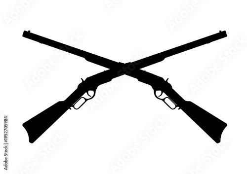 Two crossed rifles, Rifle, gun isolated