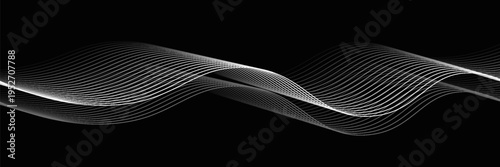The black background features thin, curved lines in gold and white that run horizontally, giving the image a luxurious and slightly moving look. This piece feels elegant and easy on the eyes