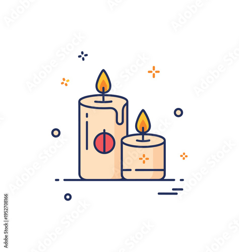 Remembrance candlelight scene with two softly glowing candles symbolizing reflection and spiritual peace. Subtle shadow layers enhance depth while maintaining