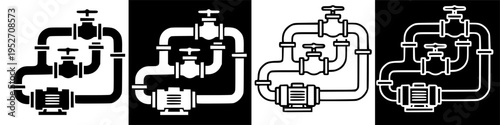 Industrial Pumping System with Valves and Pipes.