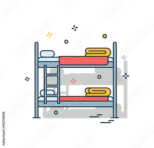 Prison bunk bed and folded blanket arranged in a tight frame conveying discipline and controlled environment. Subtle shadow contrast emphasizes structure,