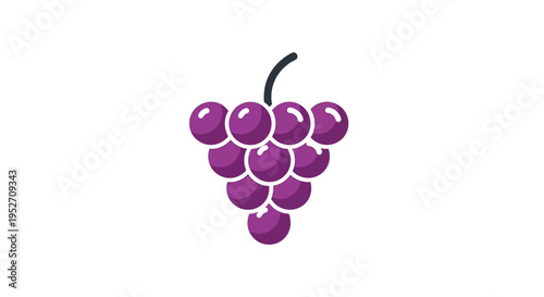 Purple grape illustration on white background isolated for design elements